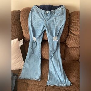 Maternity bell bottom jeans